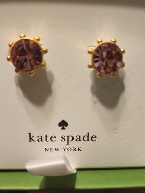 kate spade Gold-Tone Pink Crystal Sunburst Stud Earrings